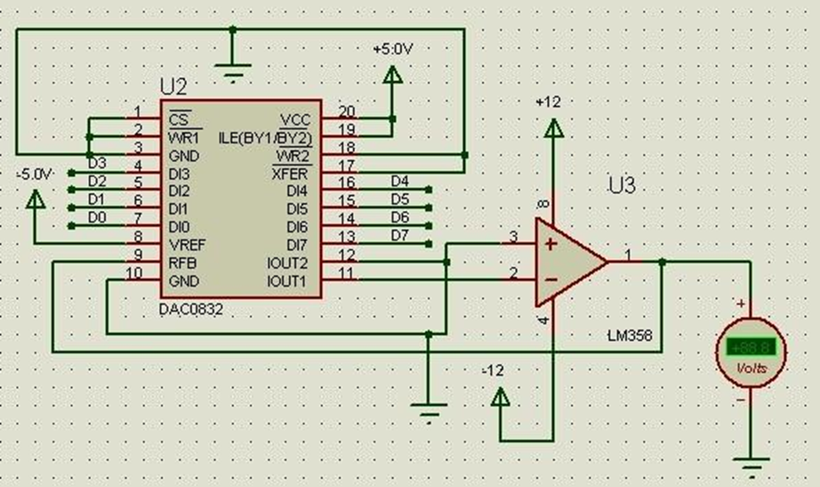 DAC0832和LM358组成数模转换电路xx