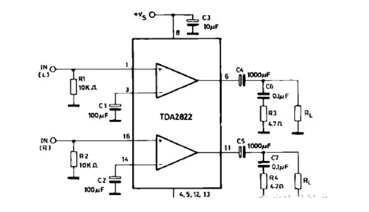 tda2822功放电路图，感兴趣的来了解下xxxxxxxx