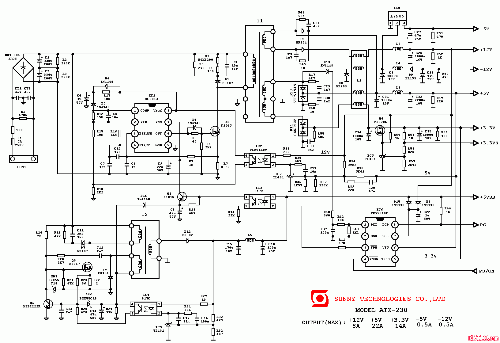 UC3843开关电源电路图纸xx